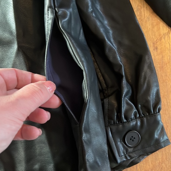 NWT Black Faux Leather Jacket GiGio Plus + XL - Picture 13 of 15